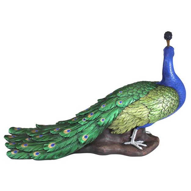 Design Toscano The Regal Peacock Garden Sculpture Large Multicolored