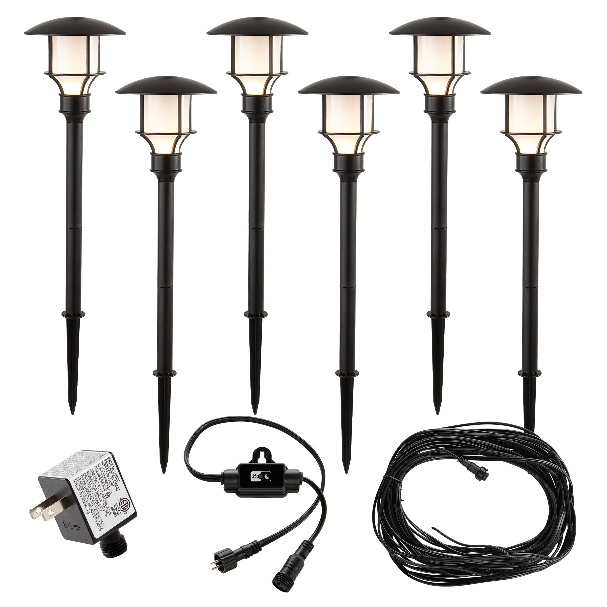 Sterno Home Low Voltage Landscape Pathway Light 16 Lumen - LED Outdoor Garden Light with 6W Transformer (6 Pack)