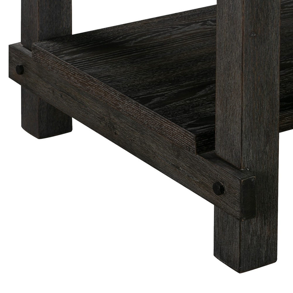 Ryan 72 Inch Counter Height Table  Sturdy Rubberwood Frame  Rich Brown