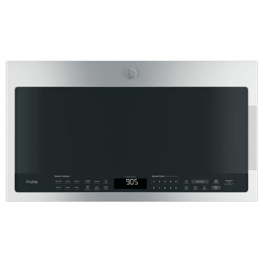 GE Profile Profile 21 cu ft Over the Range Microwave in Stainless Steel with Sensor Cooking