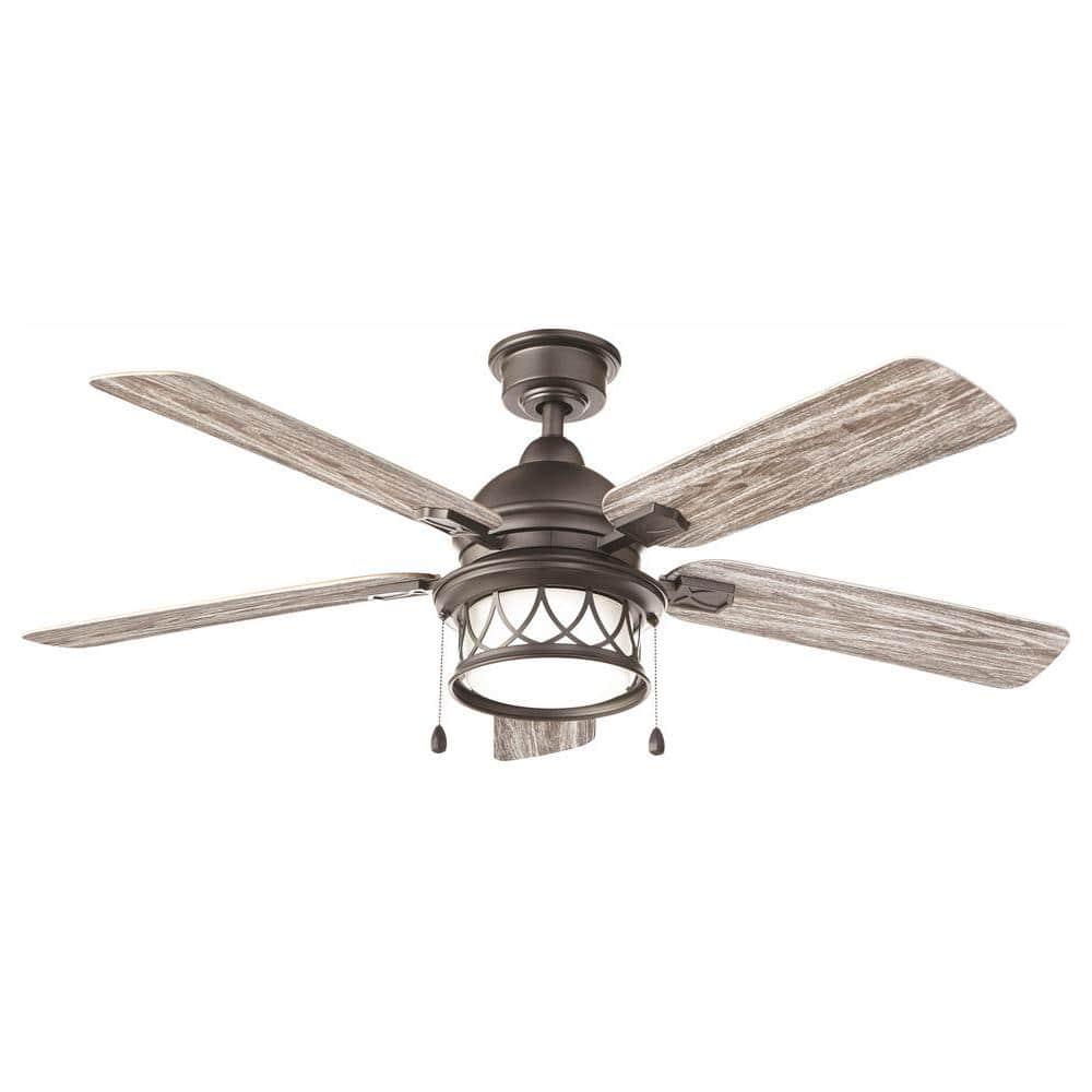 Home Decorators Collection Artshire 52 in Integrated LED IndoorOutdoor Natural Iron Ceiling Fan with Light Kit