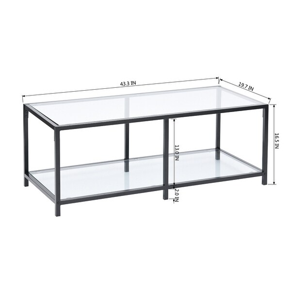 Black Glass Coffee Table Small Modern Square Simple Center Table