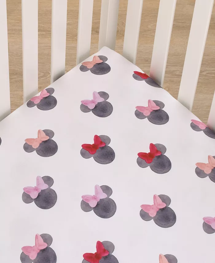 Disney Minnie Mouse Watercolor Mini Crib Sheet