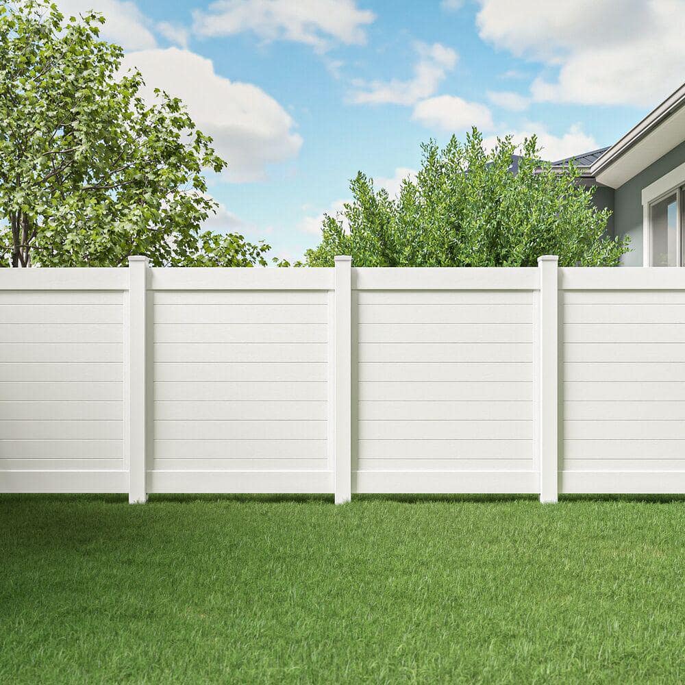 Barrette Outdoor Living Horizontal Fence 6 ft. x 6 ft. Vinyl Privacy Panel Kit White 73045598