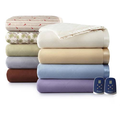 Micro Flannel A Electric Heated Quilted Down Alternative Comforter/Blanket， Full， Greystone