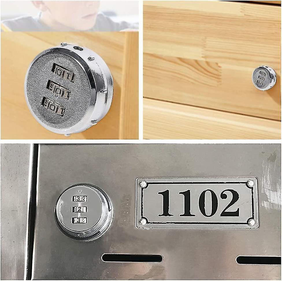 Code Lock Coded Drawer Cabinet Lock 3-digit Combination Code Zinc Alloy(17~23mm Wooden Wardrobe)