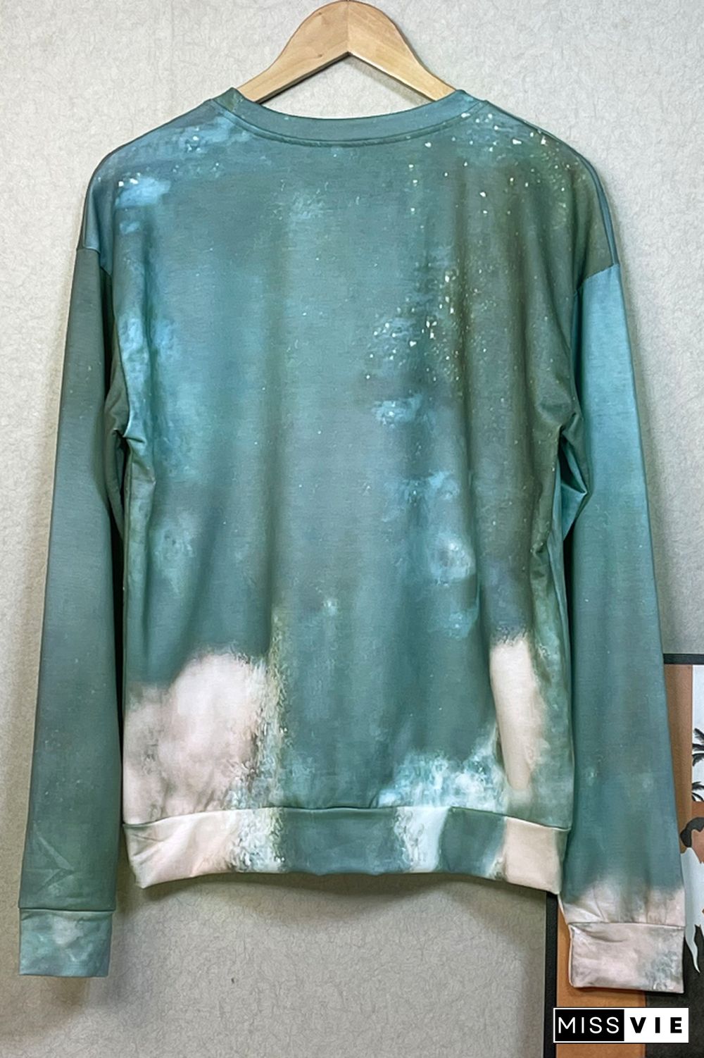 Bleached Tie Dye O-neck Sweatshirt Women Wholesale