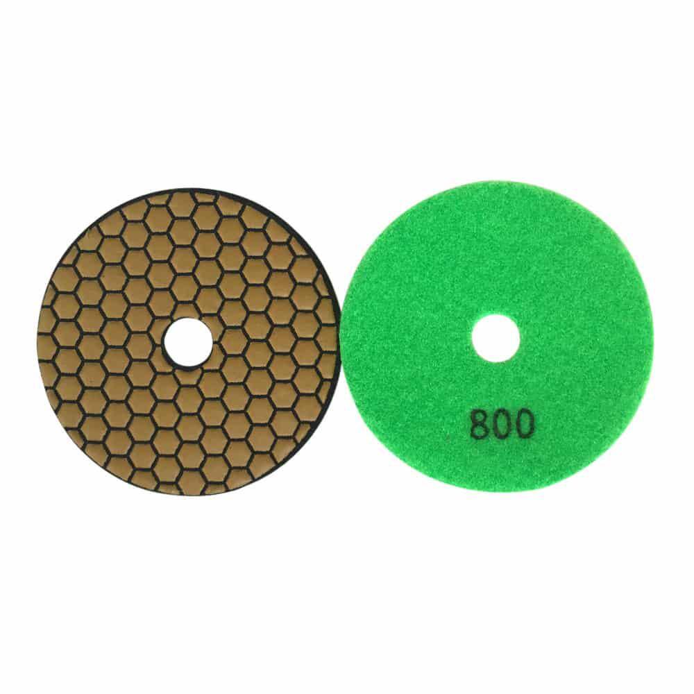 EDiamondTools 6 in. Dry Diamond Polishing Pad Set for Stone and Concrete (#50 to #3000 Grit) with Aluminum Backing Pad RDP6512481530A