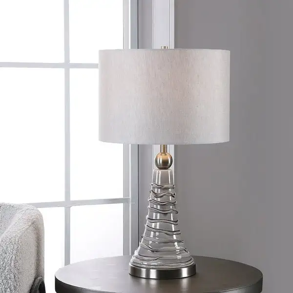 Dove Grey Ceramic 1-light Table Lamp