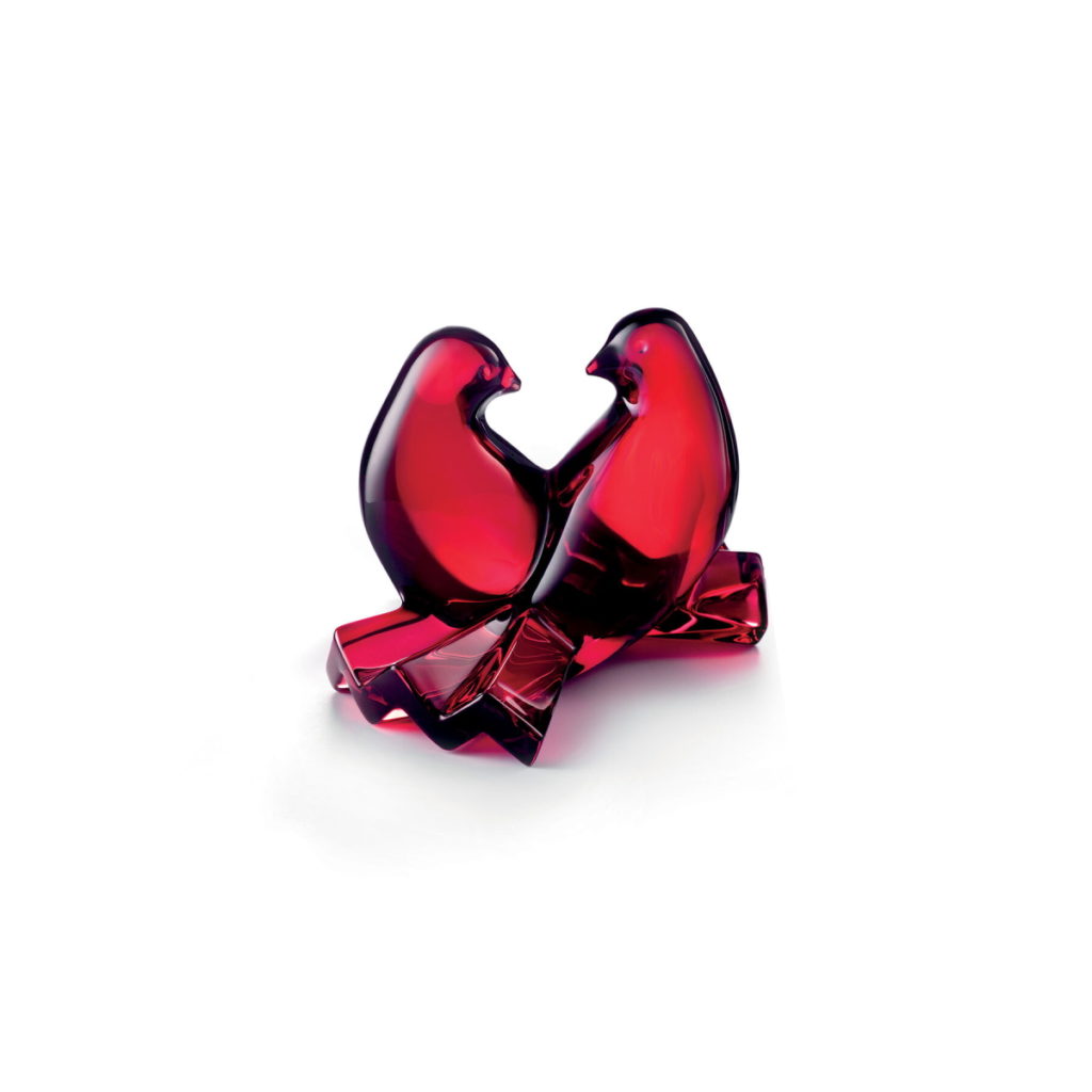 Baccarat Crystal SaintValentin Doves  Red