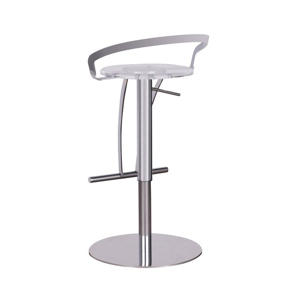 Somette Adjustable Stool with Acrylic Seat and Chrome Finish