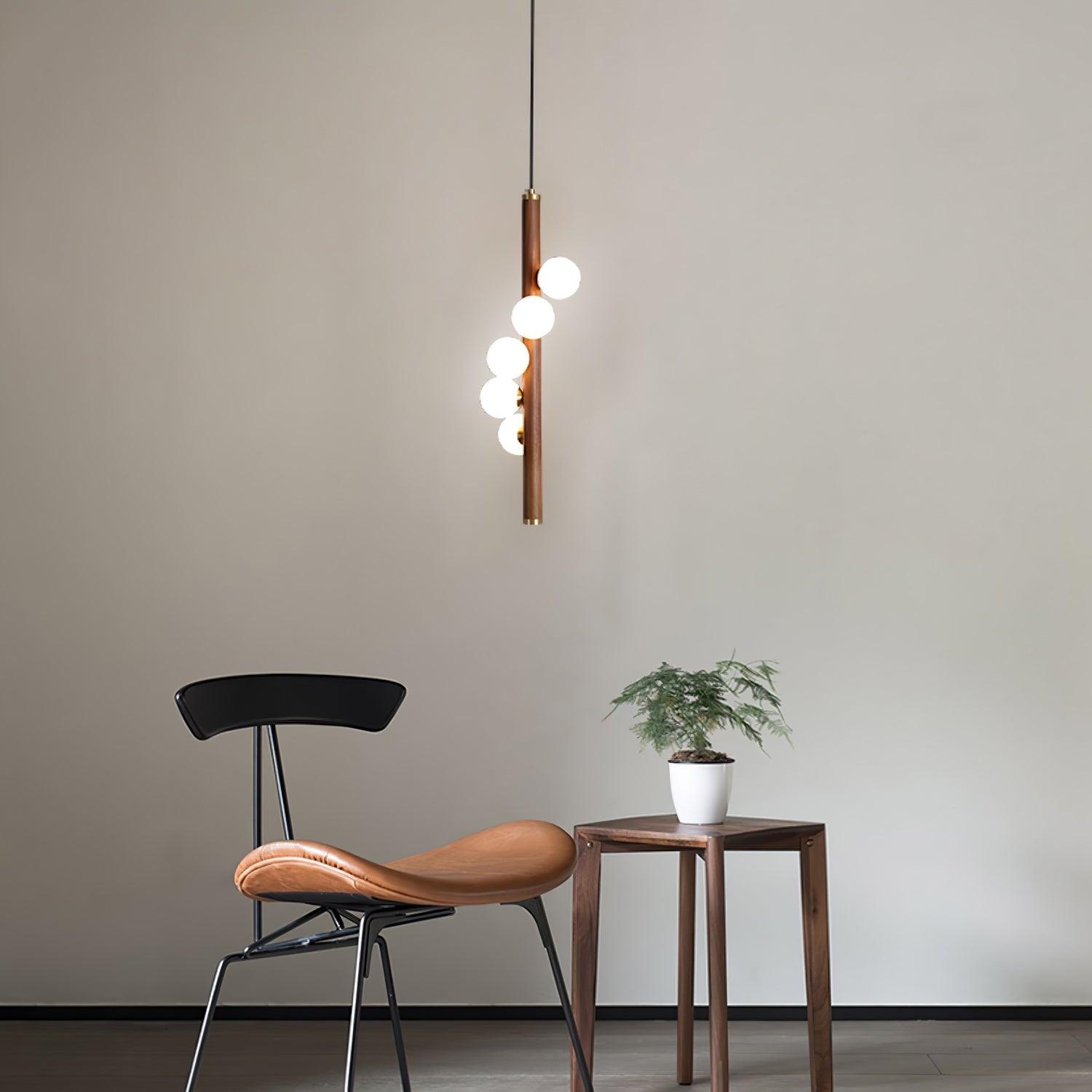 Vertical Orb Timber Pendant Lamp