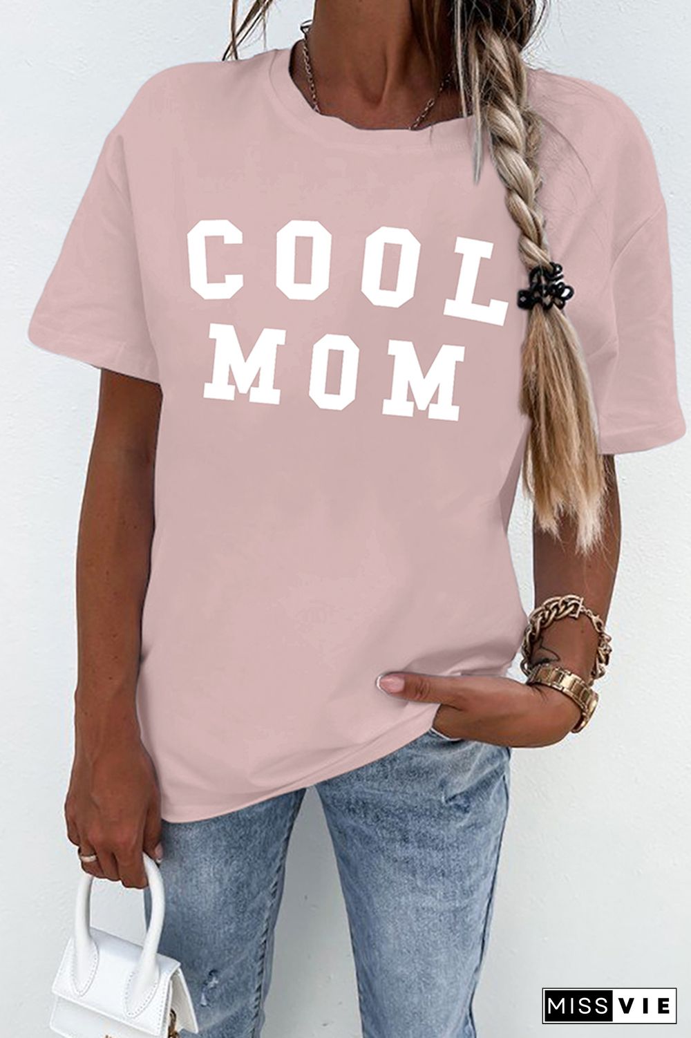 COOL MOM Print Graphic Tees for Women Wholesale Short Sleeve T shirts Top