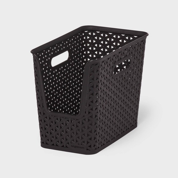 Y weave Narrow Easy Access Decorative Storage Basket Black