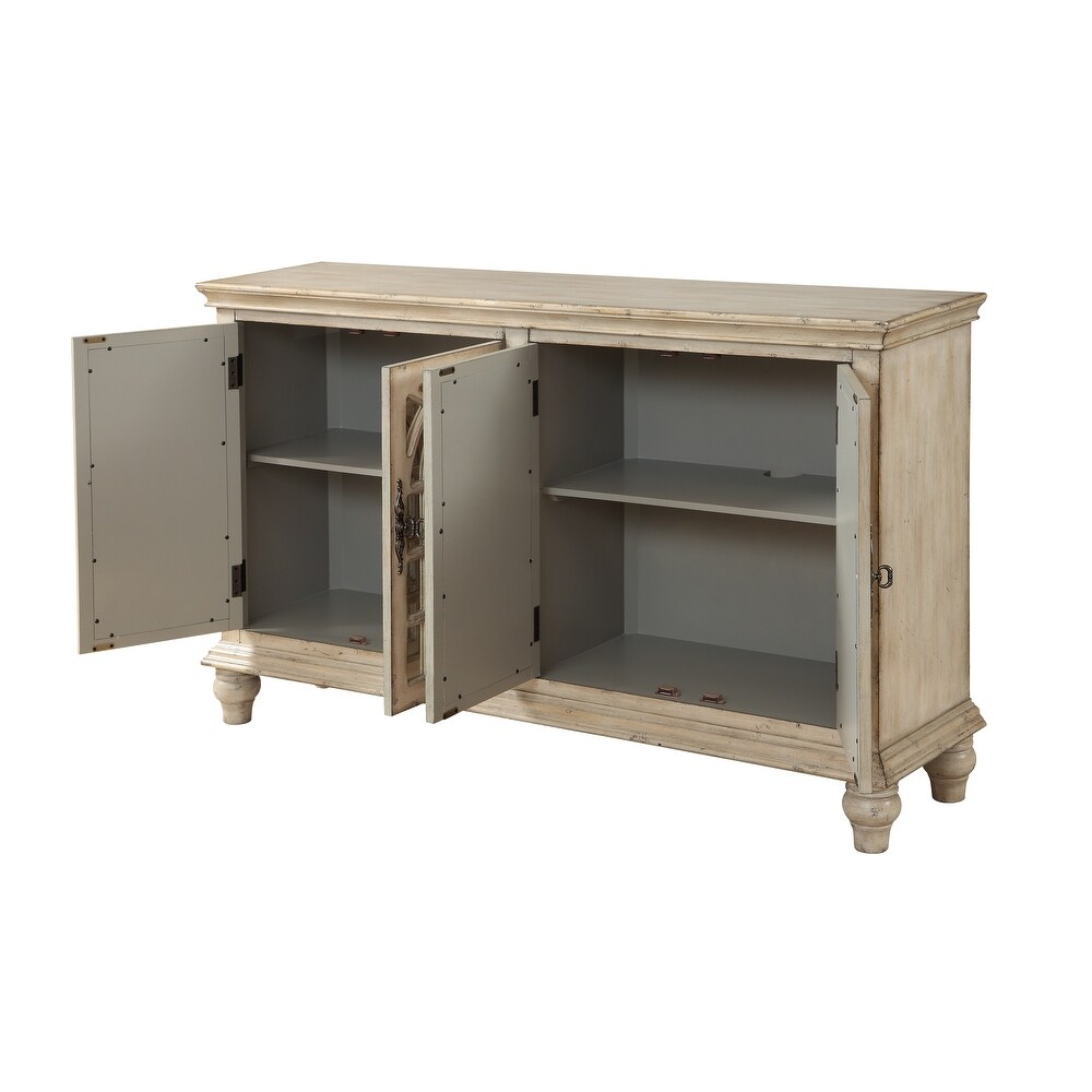 Somette Baskill French Cream Four Door Media Credenza