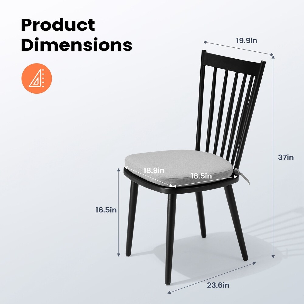 Outdoor Indoor Dining Chairs Aluminum Modern Chair with Cushion   18.9 in W * 18.5 in D * 37 in H