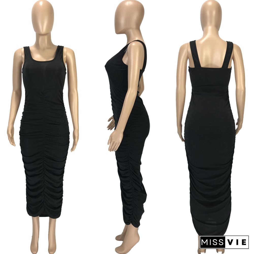 Sexy Monochrome Drape Nightclub Chic Strapless Dress