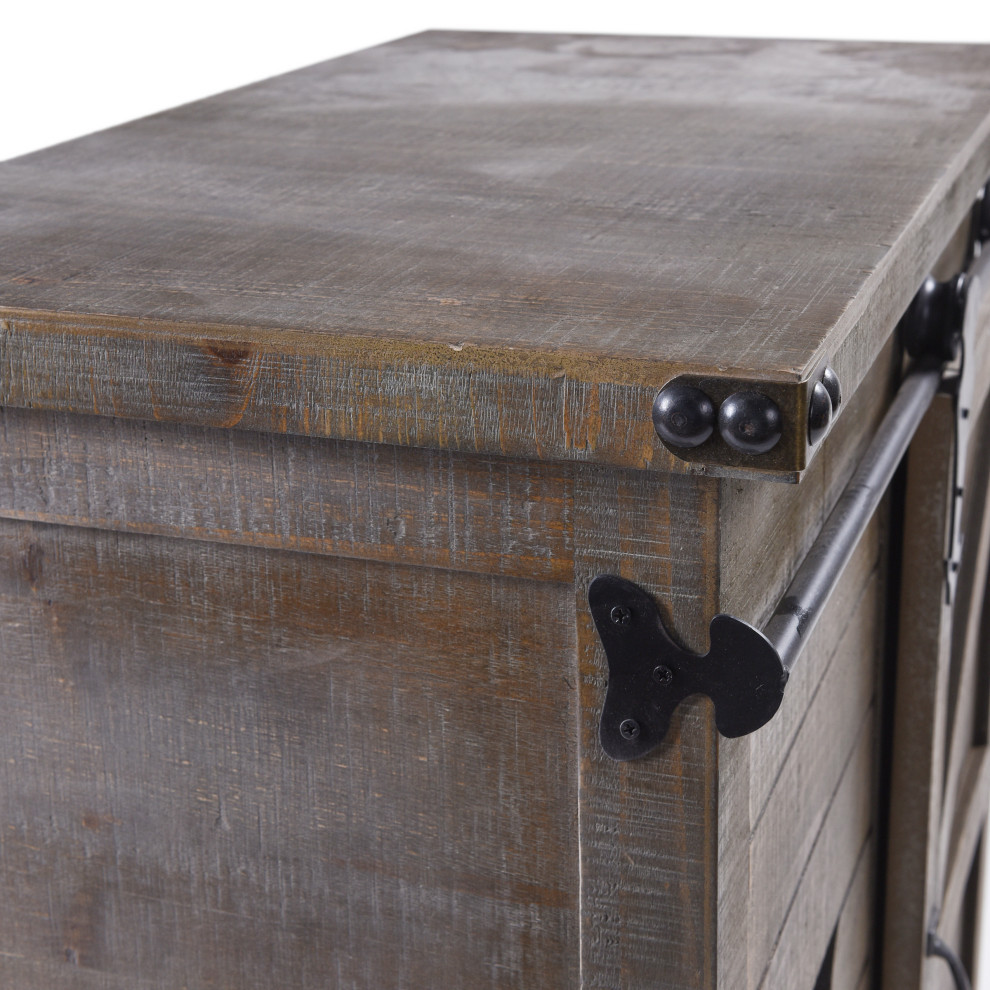 Presley 3 Drawer with Door Side Cabinet   Industrial   Accent Chests And Cabinets   by StyleCraft  Houzz