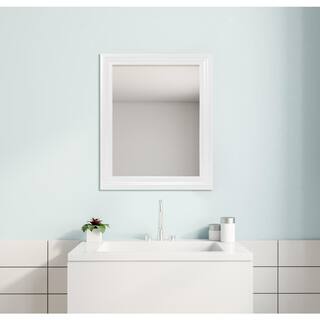 Glacier Bay 24 in. W x 29 in. H Rectangular PS Framed Wall Bathroom Vanity Mirror in White 4398-23WT