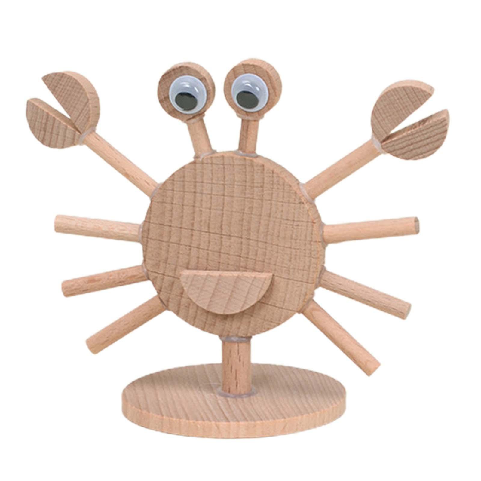 Diy Wooden Animal Toys Handmade Educational Toys For Girls Kids Kindergarten Crab