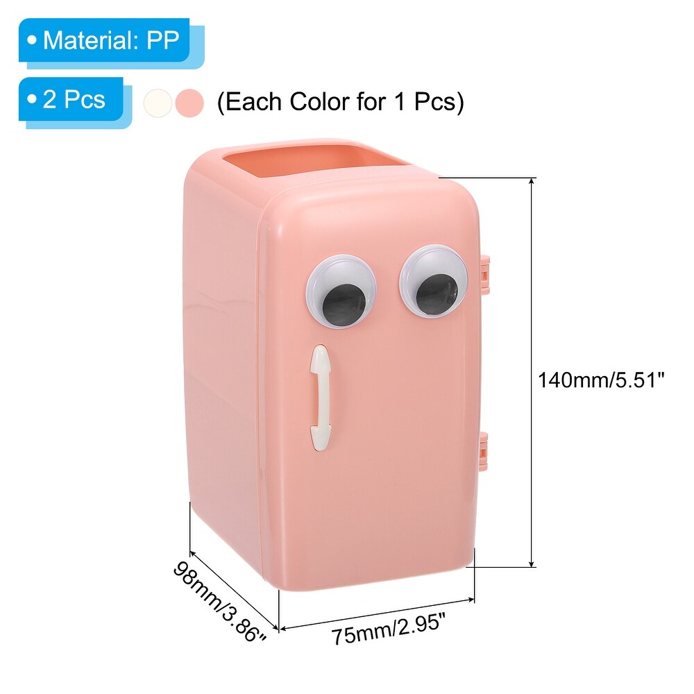 Pencil Holder Pen Holder for Desk Cute Organizer Cup Fridge Shape  White Pink   White  Pink