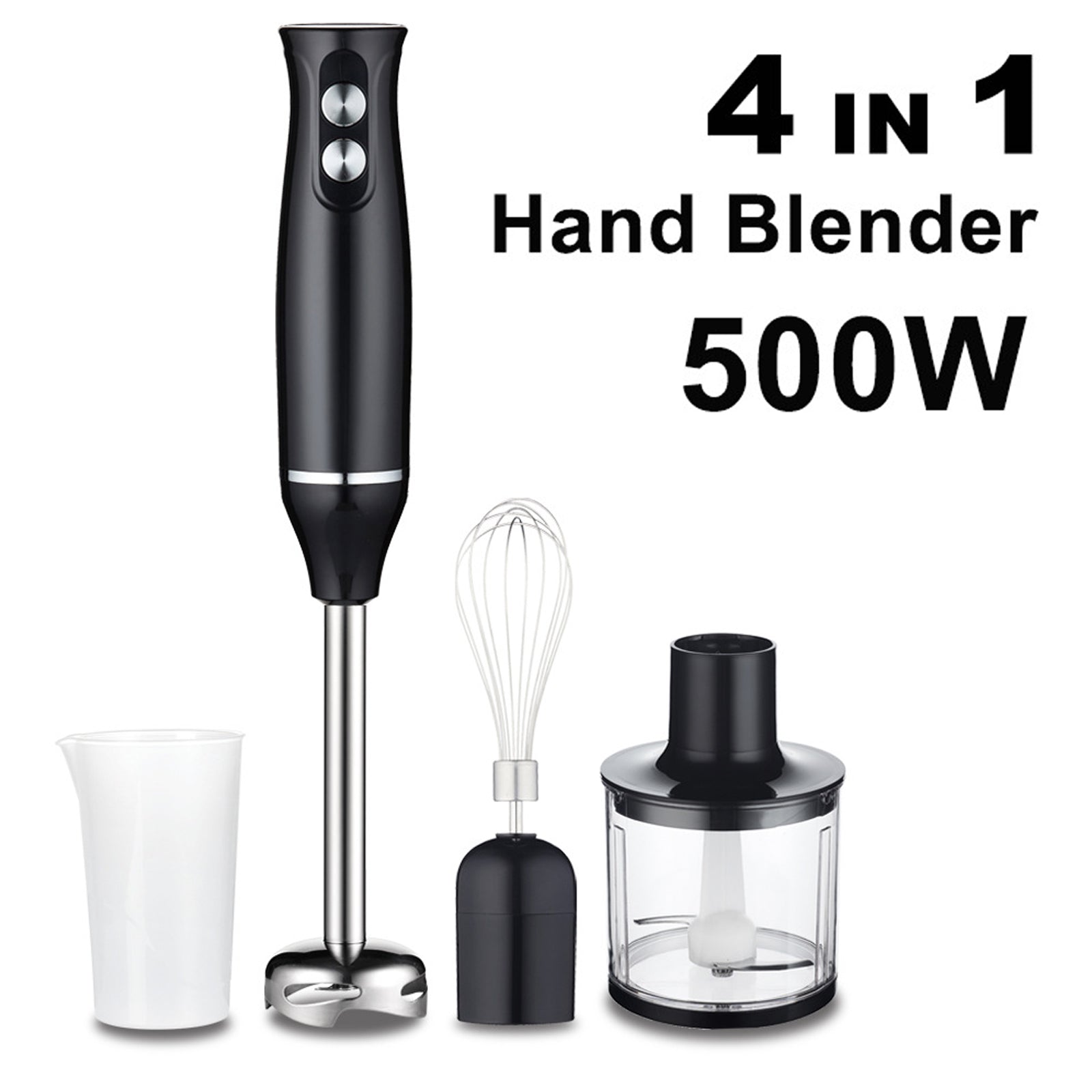 Wobythan  500W 4 in 1 Multifunctional Hand Blender Electric Mixer Meat Grinder Egg Beater Food Processor