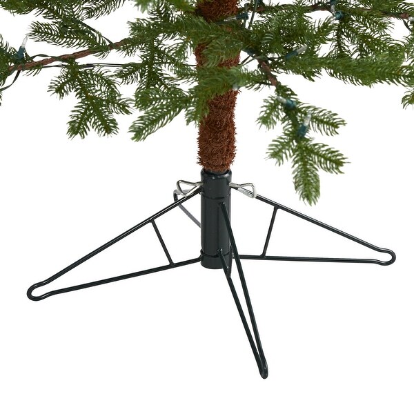 6.5' Fairbanks Fir Artificial Christmas Tree with 250 Clear Warm (Multifunction) LED Lights and 208 Bendable Branches