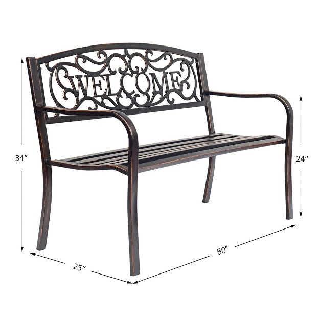 Costway Garden Bench Outdoor Furniture Porch Path Loveseat Chair