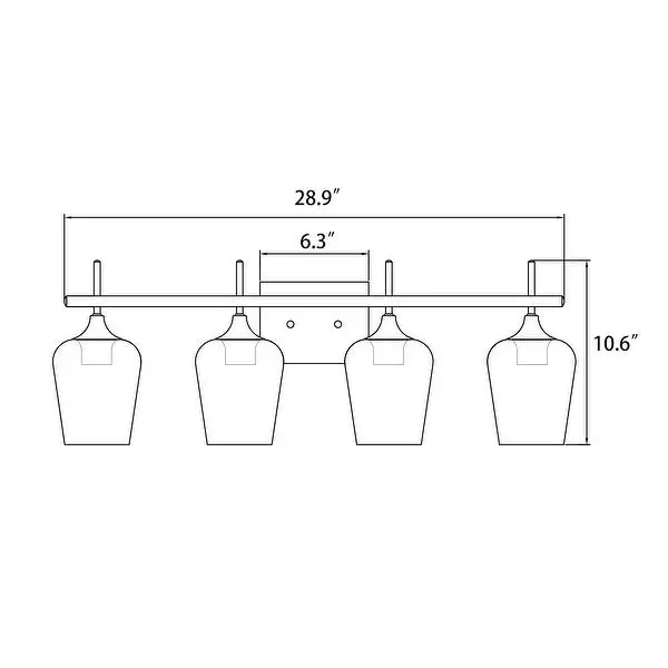 GetLedel 4-light Vanity Light Sconce With Clear Glass Shades