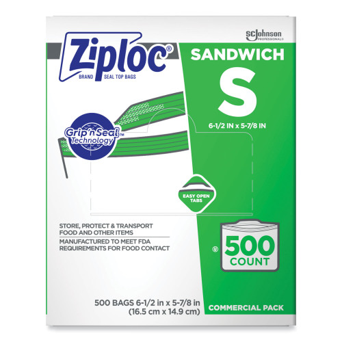 Ziploc Resealable Sandwich Bags， 1.2 mil， 6.5