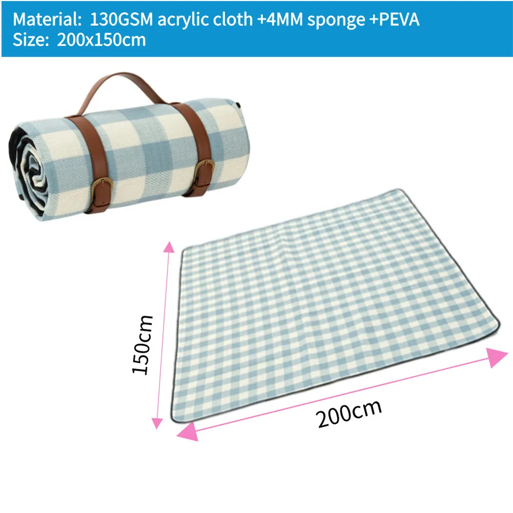 Oem Outdoor Custom Printed Camp Blanket Waterproof Moisture Proof Leather Bandage Camping Beach Picnic Mat