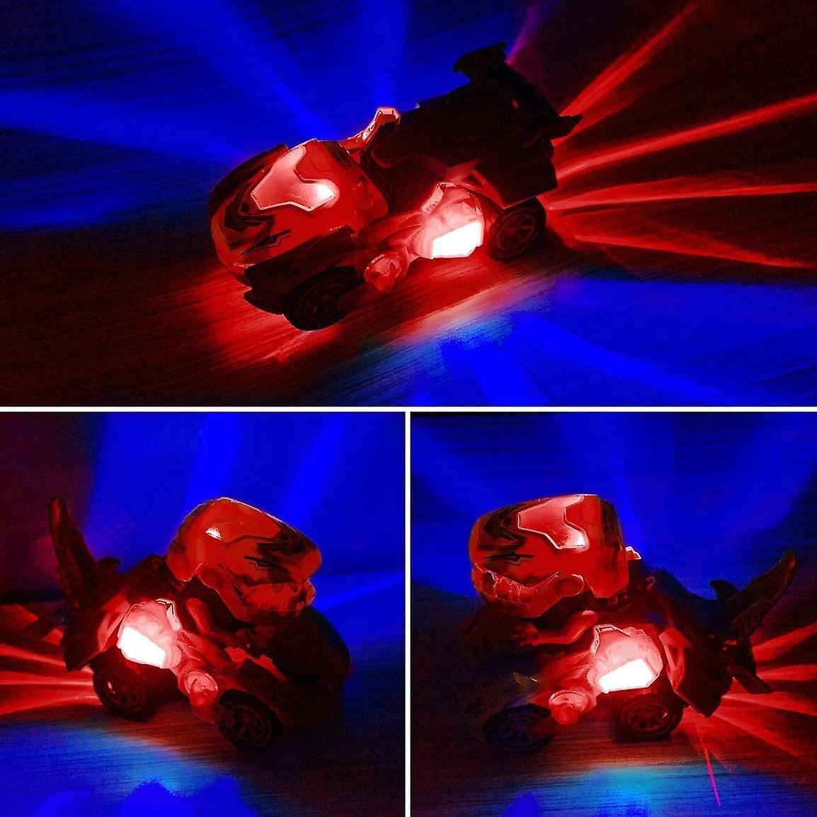 Transforming Toy  Automatic Transforming Dinosaur Car With Led And Flashing Light For Boys And Girls Aged 3+