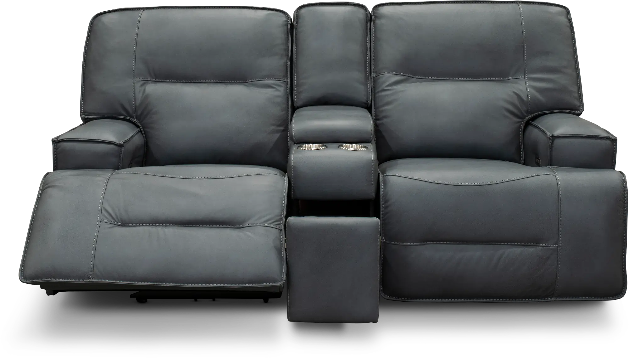 Rockies Gray Power Reclining Loveseat with Console