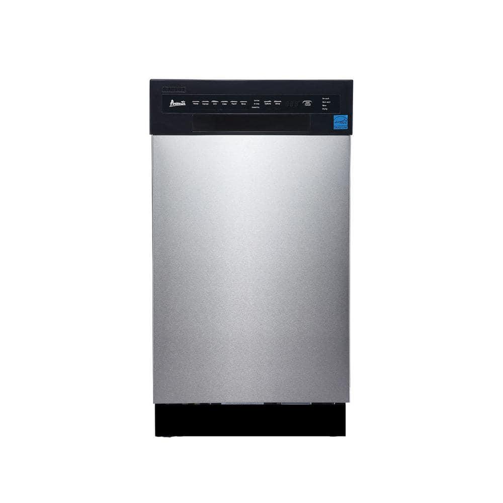 Avanti 18 in Stainless Steel Front Control Smart Dishwasher 120volt