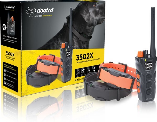 Dogtra 3502X Training e-Collar Waterproof Rechargeable 1.5-mile Range Dog Remote， Black/Orange