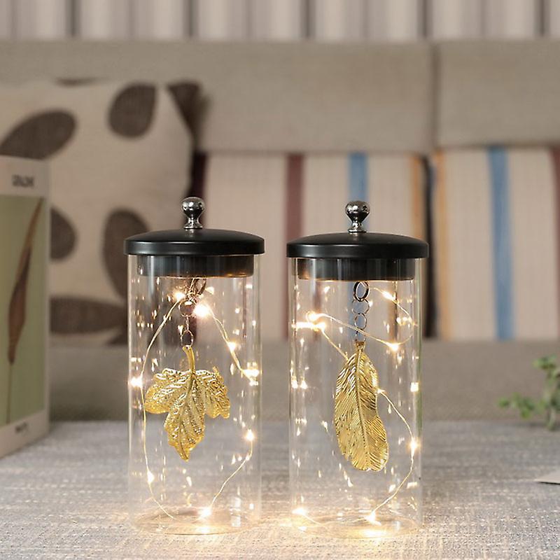 Set Of 2 Leaf Pendant Decorative Lamp Battery Powered Lights 7