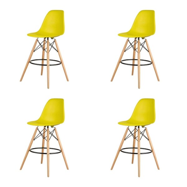 Adult Favourite Eiffel Style Plastic Stool - Wooden base(set of Four)