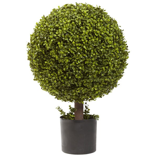 Nearly Natural 27inch Boxwood Ball Topiary Decorative Plant