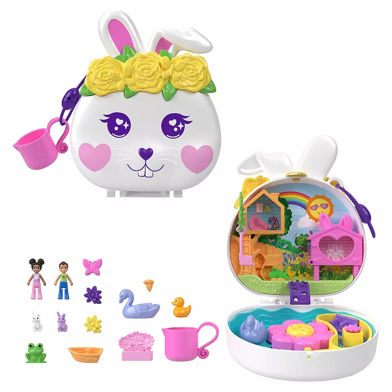 Polly Pocket Flower Garden Bunny Compact Playset