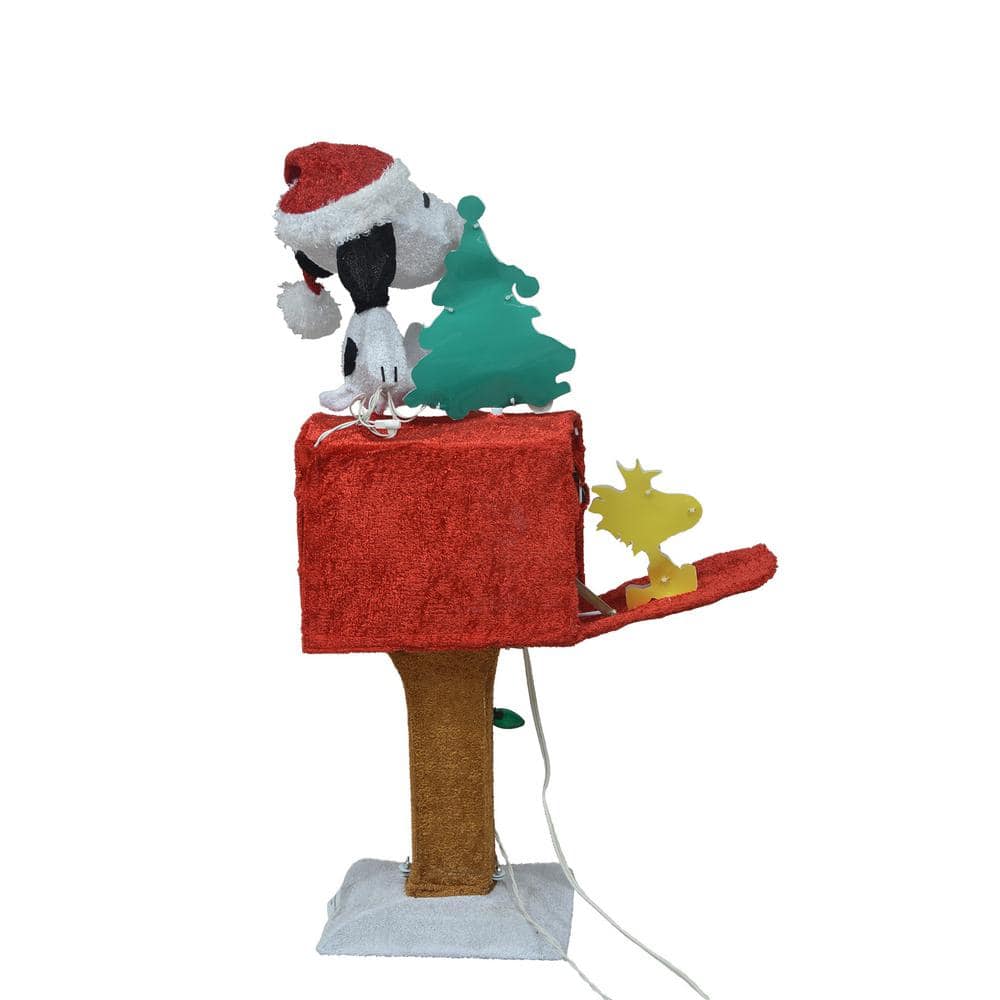 32 in. Peanuts 3D Pre-Lit Led Yard Art Snoopy WTree On Mailbox PW-56318