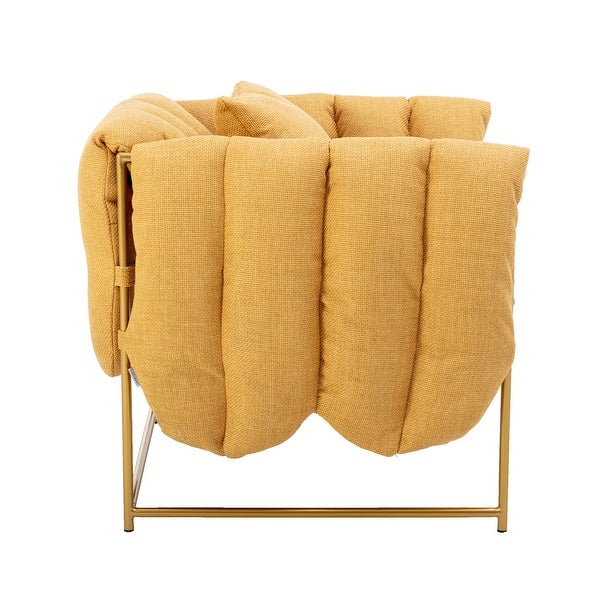 Linen Upholstered Armchair With a Pillow