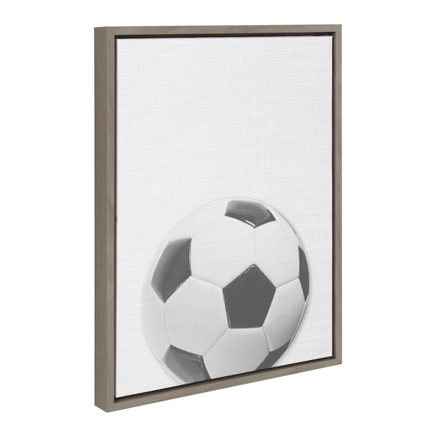 X 24 quot Sylvie Soccer Ball Portrait framed Canvas Gray Designovation