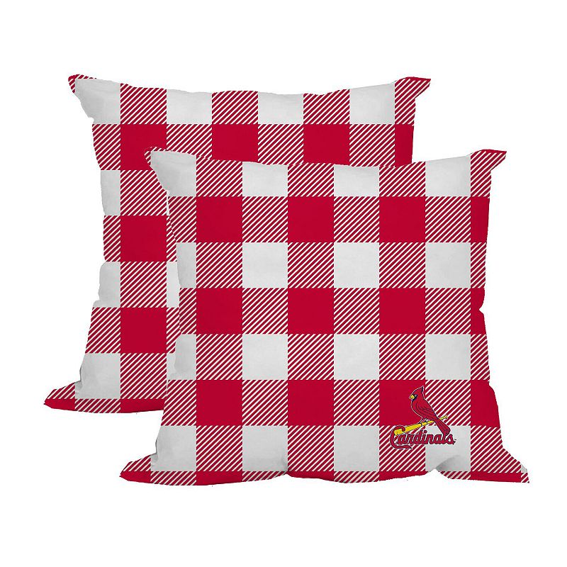 St. Louis Cardinals 2-Pack Buffalo Check Plaid Outdoor Pillow Set