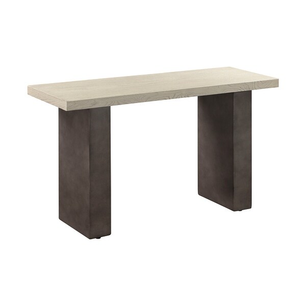 Abbey Modern Concrete and Solid Wood Entryway Console Table