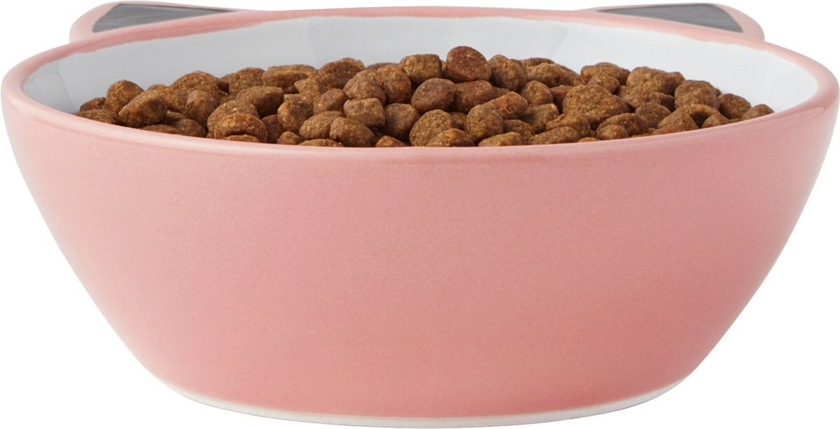 Frisco Cat Face Non-skid Ceramic Cat Bowl， Pink