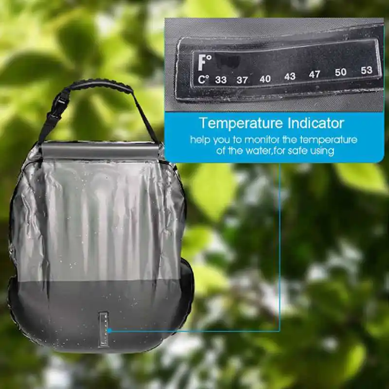 20L Solar Power Bathing Bag Outdoor Self driving Camping Hot Water Bottle Portable Outdoor Sun Bathing Water Storage Bag