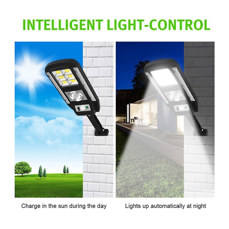 Solar Wall Lights With Warning Light Outdoor Led Waterproof Pir Motion Sensor Street Lamp Garden Outdoor Remote Control Lighting