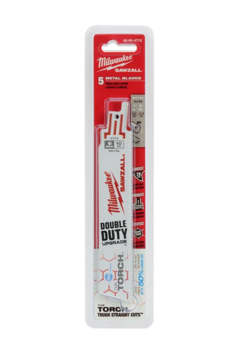 Milwaukee 6 in. 10 TPI THE TORCH Ice Hardened SAWZALL Blades 5PK 48-00-4712 from Milwaukee