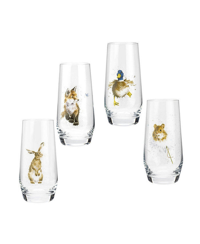 Wrendale Designs Royal Worcester Highball Glasses - Set of 4