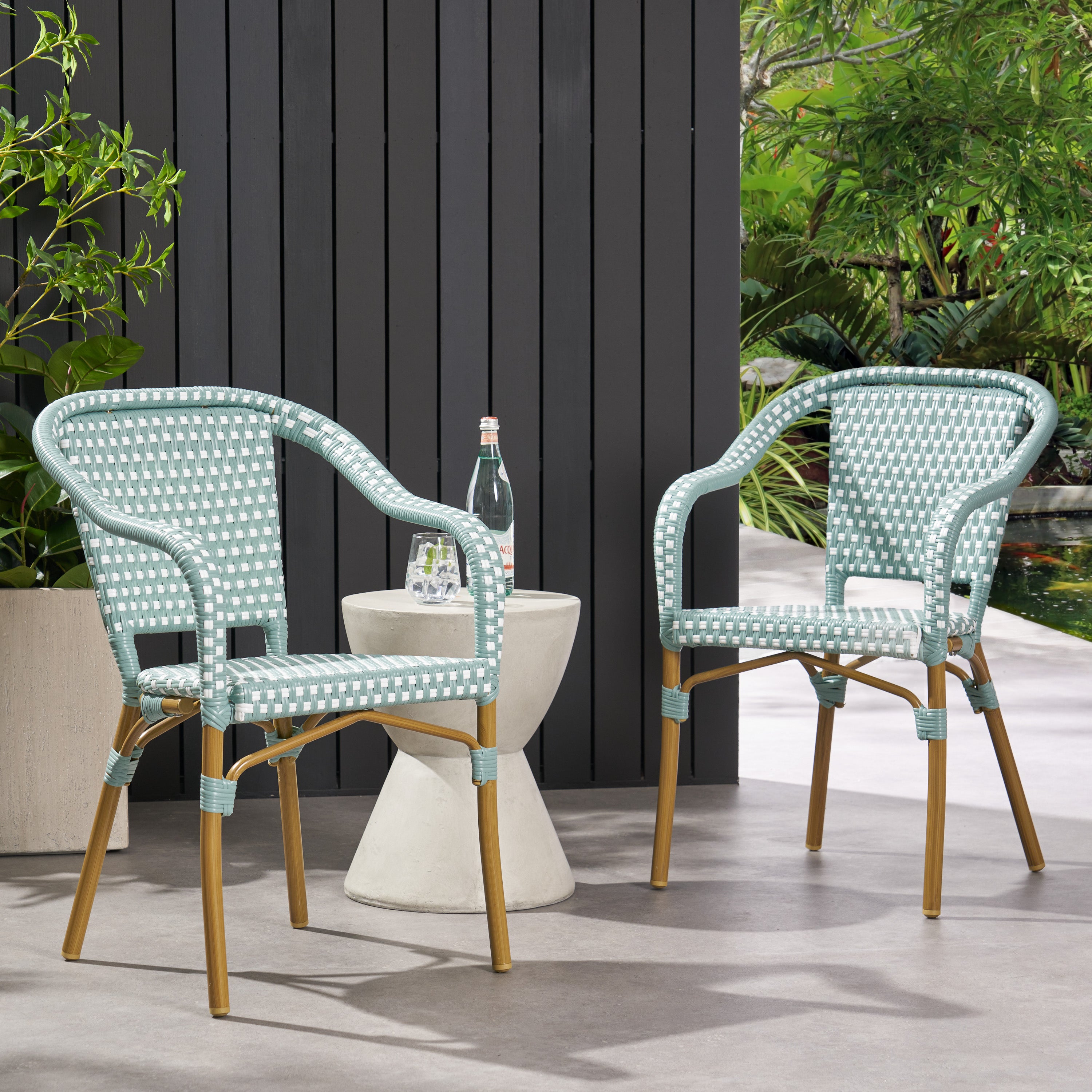 Grouse Outdoor French Bistro Chairs, Set of 2